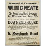 W.G. Grace. Original large advertising notice, 'William C. Neate has received instructions to sell