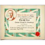 Jack Hobbs. Original certificate for 'The Star Cricket Scheme... for Schoolboys together with an