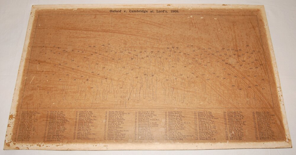 'Key Plate to W.H. Mason's Drawing of a Cricket Match at Brighton, Between the Counties of - Image 2 of 2
