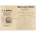 'Kent too good for Surrey at the Oval, 15th June, 1906... Most respectfully dedicated to George