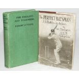 'The Perfect Batsman. J.B. Hobbs in Action'. A.C. MacLaren. First edition, London 1926. Generally