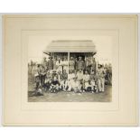 Cricket in the South Africa Second Boer War c.1900. Original sepia photograph of British soldiers