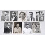 England Test cricketers 1930s-1960s. Nine original mono press photographs of England Test