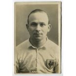 Samuel Ernest Brooks. Tottenham Hotspur 1922-1924. Mono real photograph postcard of Brooks, head and