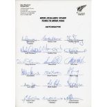 New Zealand 1995. Three official autograph sheets, all fully signed. Sheets are for the tour to