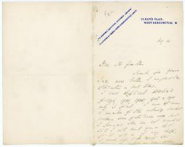 E.B. Noel to Alfred J. Gaston, cricket follower, writer and collector. Two handwritten letters