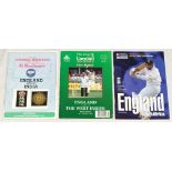 Signed Test match programmes 1986-1998. Three official match programmes for England home Test