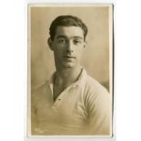 James Andrew Banks. Tottenham Hotspur 1913-1922. Sepia real photograph postcard of Banks, head and