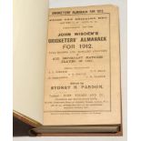 Wisden Cricketers’ Almanack 1912. 49th edition. Original paper wrappers, bound in brown boards, with