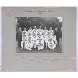 ‘Australian Cricket Team 1938’. Original official mono photograph of the Australian touring party