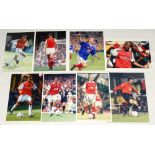 Arsenal F.C. 1970s-1990s. Eight original colour press photograph of Arsenal players, each signed