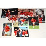 Manchester United F.C. 1970s-2010s. Eight original colour press photograph of Manchester United