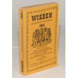 Wisden Cricketers’ Almanack 1941. 78th edition. Original limp cloth covers. Only 3200 paper copies