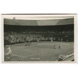 ‘Wimbledon Centre Court’ 1936. Original mono action real photograph postcard with a men’s third