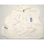 England Test cricketers c.2000 signed shirt. Short sleeve England shirt with three lions and crown