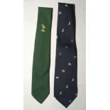 South African tour of England 1970. Official green tour tie for the series with Springbok emblem and