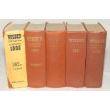 Wisden Cricketers’ Almanack 1960, 1962, 1963, 1964 and 1965. Original hardback editions, the 1965