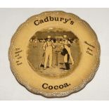 Cricket plate. ‘Cadbury’s Cocoa. The Oldest and still the best. Absolutely Pure Cocoa’. An