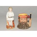 W.G. Grace. Royal Doulton ceramic caricature toby jug of ‘The Champion’ W.G. Grace 1989. D6845. 4”