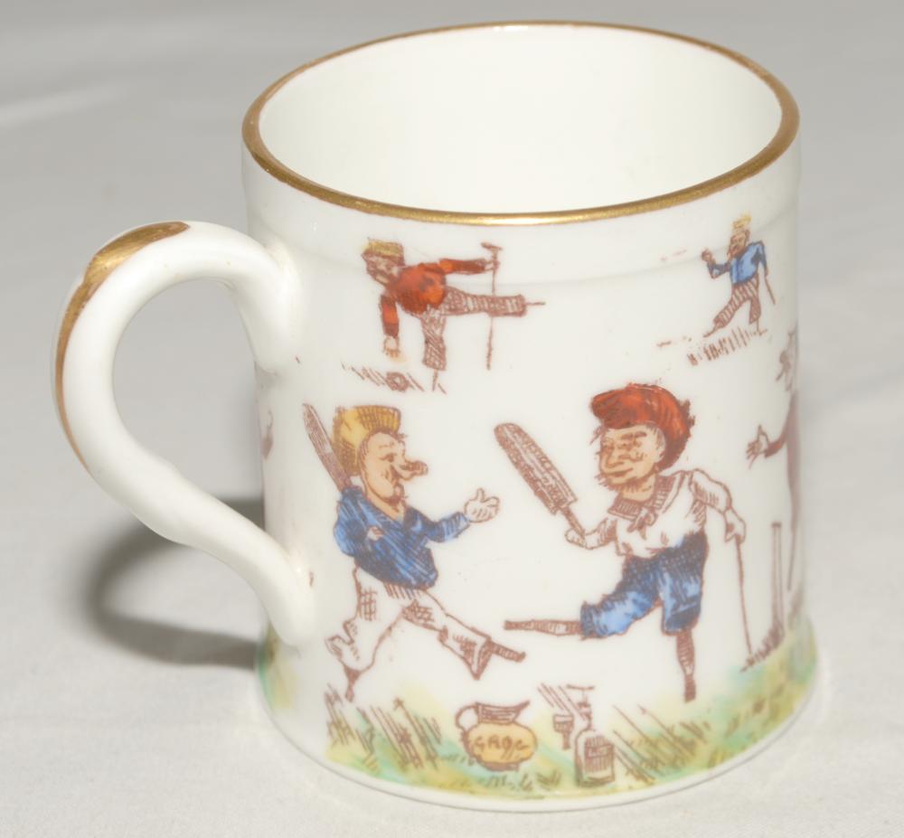 ‘The Army and Navy Forever’ c.1890. Small Victorian Staffordshire ceramic mug printed in colour with - Image 3 of 5