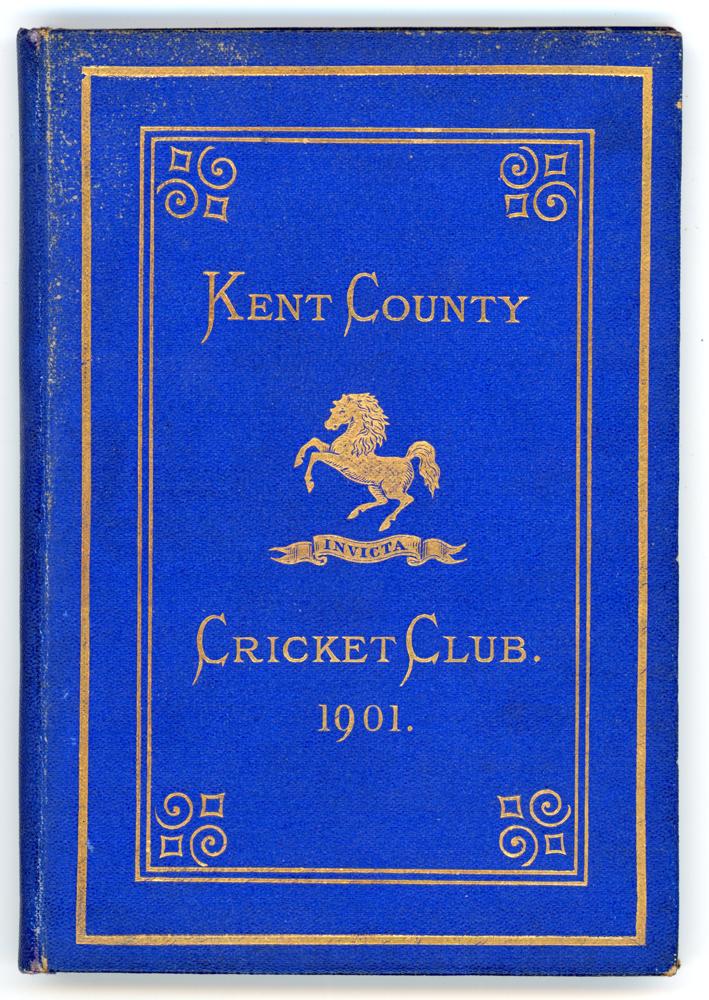 Kent County Cricket Club Annual 1901. Hardback ‘blue book’. Original decorative boards. Gilt