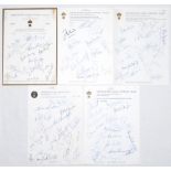 Derbyshire C.C.C. 1970-1978. Five official Derbyshire C.C.C. headed pages, each signed in ink by