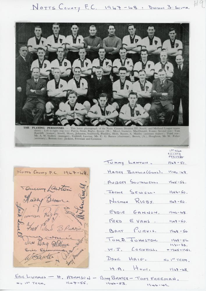 Notts County F.C. 1948-2007. Green album comprising a good selection of signatures on album pages, - Image 2 of 5