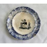 Child’s plate/dish. Small early Victorian Staffordshire child’s plate with centre image vignette