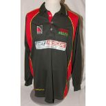 Leicestershire C.C.C. Two match worn Leicestershire Foxes one-day long sleeve shirts. Green shirt