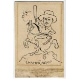 ‘Kent C.C.C. ‘County Champions 1906’. Early and original pen and ink artwork on artist board by