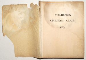 Charlton Park Cricket Club 1870-1895. Five large early ledgers comprising complete Club records of