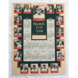 ‘England’s Test Team. Season 1946/47’. M.C.C. tour of Australia 1946/47. Original single page colour