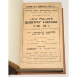 Wisden Cricketers’ Almanack 1911. 48th edition. Original paper wrappers, bound in brown boards, with