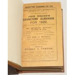 Wisden Cricketers’ Almanack 1920. 57th edition. Original paper wrappers, bound in brown boards, with