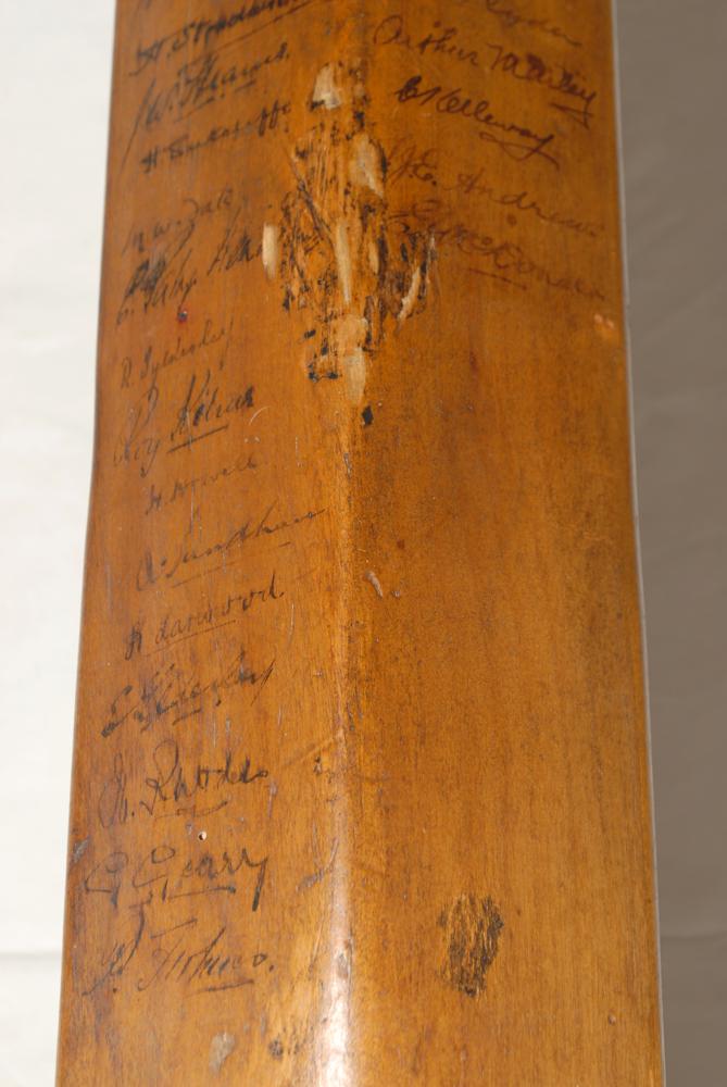 The Ashes. M.C.C. tour to Australia 1924/25. A full size Paget’s ‘County Match’ bat fully signed - Image 3 of 5