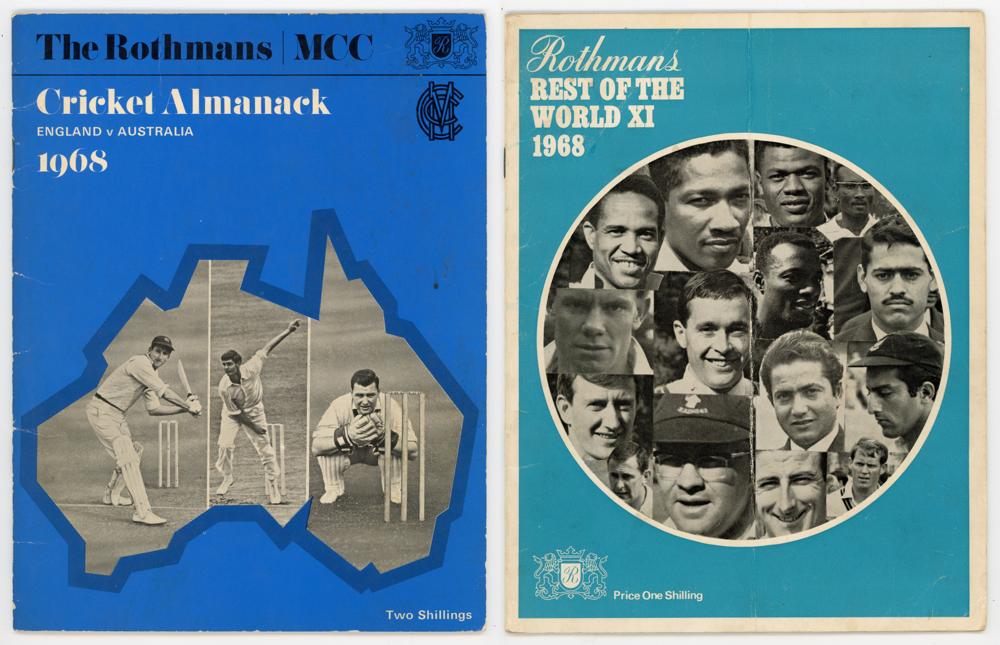 Signed Rothmans cricket brochures 1968. ‘The Rothmans M.C.C. Cricket Almanack, England v Australia