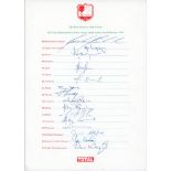 West Indies 1993. Official autograph sheet with printed title and players’ names, signed in ink by