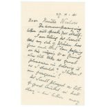 Charles Pratt Green, cricket collector and wine merchant. Two page handwritten letter from Pratt