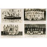 Touring team postcards 1932-1948. Seven mono real photograph postcards of touring teams for the