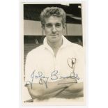 John Brooks. Tottenham Hotspur 1953-1959. Mono real photograph plainback postcard of Brooks, half