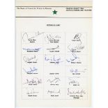 Pakistan tour to Australia & New Zealand 1988. Official autograph sheet with printed title and