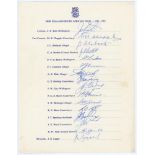 New Zealand tour to South Africa 1961/62. Scarce official autograph sheet with printed title and