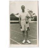 Eric John Filby. Original mono real photograph postcard of Filby, standing full length, wearing