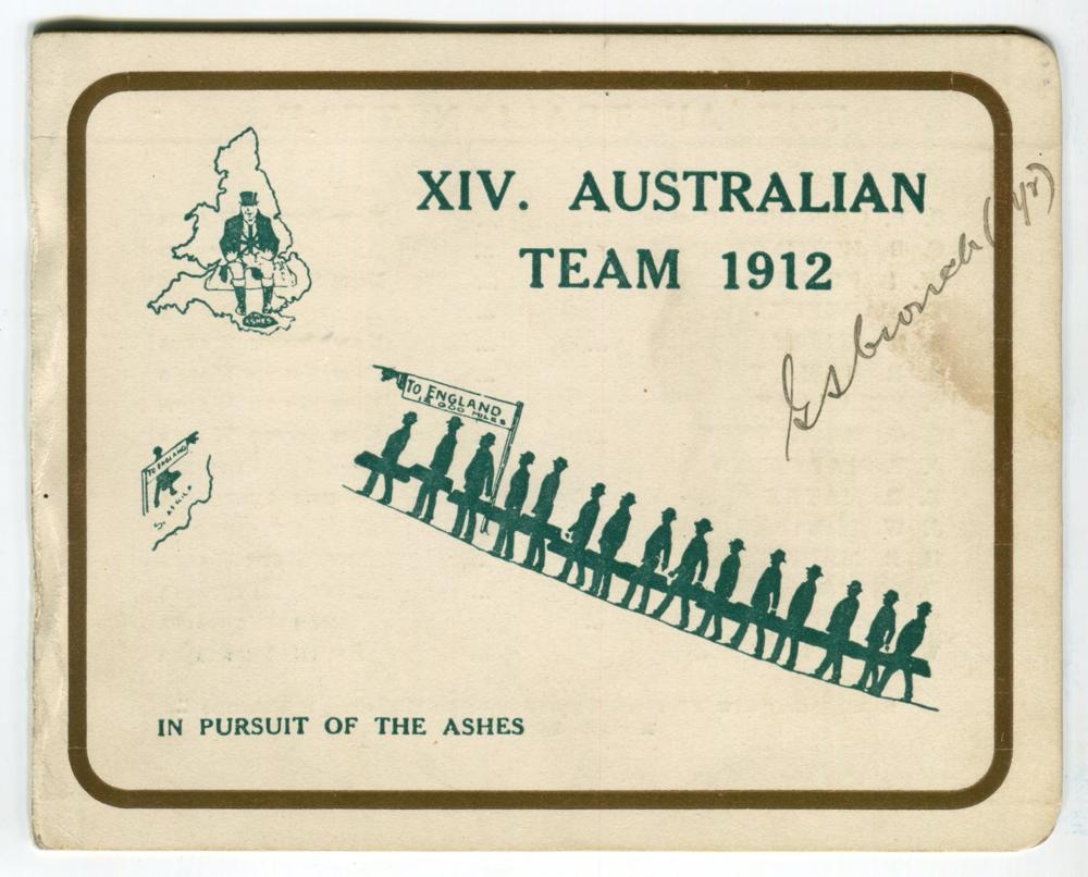 Australian tour of England 1912. Official folding itinerary card for the triangular tour with