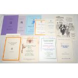 Cricket menus, programme, benefit and tour brochures 1935-1998. A selection of menus for dinners