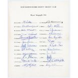 Northamptonshire C.C.C. 1961-1965. Three official autograph sheets for seasons 1961 (24 signatures),