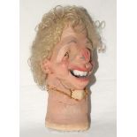 David Gower. Original foam rubber puppet of the head of David Gower made for the television