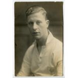 Walter Bellamy. Tottenham Hotspur 1926-1934. Mono real photograph postcard of Bellamy, head and