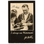 J.B. Hobbs, Surrey & England 1905-1934. ‘I always use Waterman’s’. Jack Hobbs advertising postcard