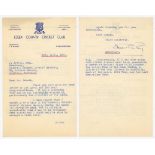 Trevor Edward Bailey. Essex & England 1946-1967. Two page typed letter on Essex C.C.C. head